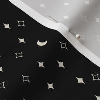 (small scale) moon and stars - soft black - LAD20