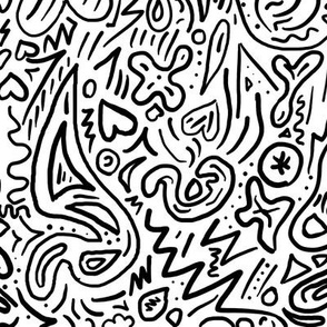 black and white doodles