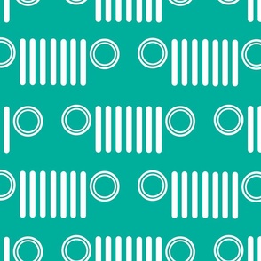 Jeep Grill abstract design on teal 2