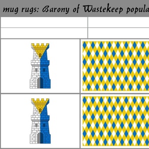 mug rugs: Barony of Wastekeep (SCA)