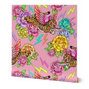 flying tigers floral pastel