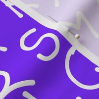 Alphabet Soup - white on ultraviolet purple, medium