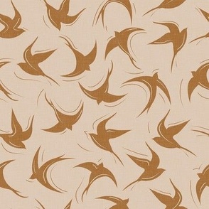 Golden Brown Swallows / Medium