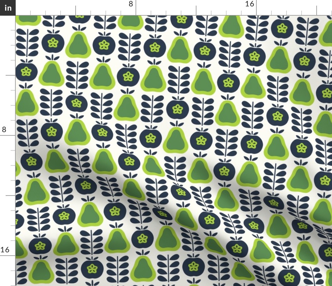 Pear and Apple Mod in Navy Lime Small