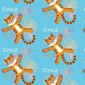 Cruz name with tigers on blue