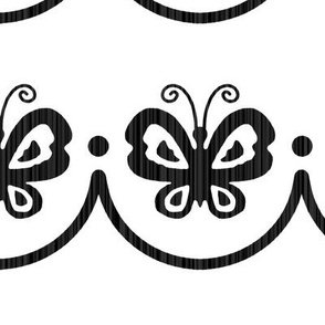 Butterfly Embroidery White Extra Large