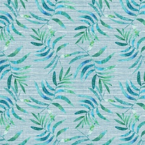 Grasscloth - Palms on Seafoam Wallpaper 