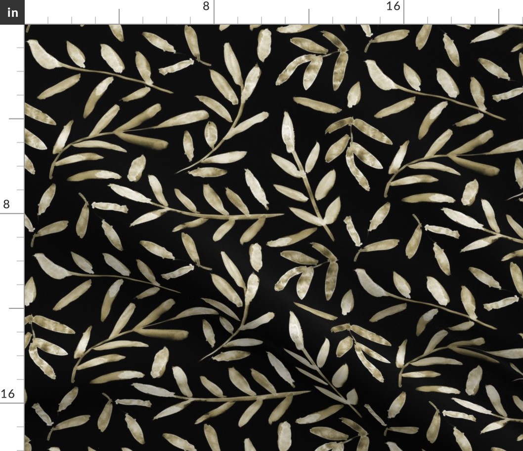 Gold on black leaves - larger scale p254-19-4