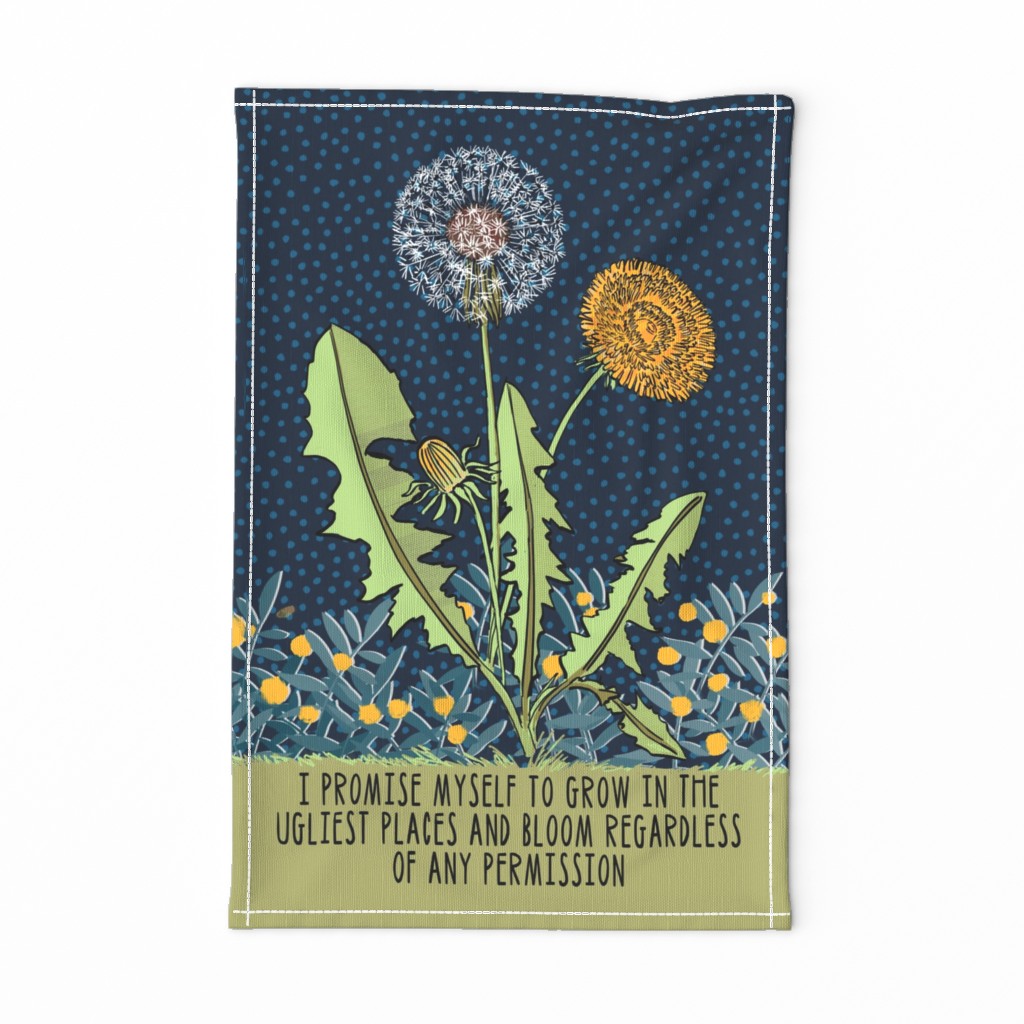 bloom and grow like a wildflower - Tea Towel + wall hanging 