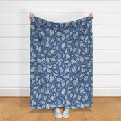 Wandering Vines JUMBO SCALE_27x36_Bright Cobalt and Dark Denim