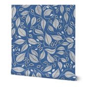 Wandering Vines JUMBO SCALE_27x36_Bright Cobalt and Dark Denim