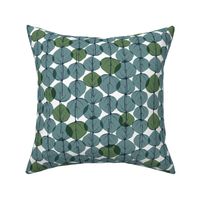 Cottonwood Leaves Botanical_12x18 - HD mineral blue and english ivy green