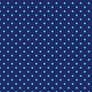  Polka dots in navy aqua blue