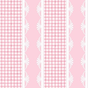 GINGHAM STRIPE - STRAWBERRY KITCHEN COLLECTION (PINK)