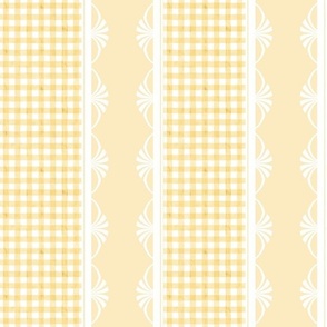 GINGHAM STRIPE - STRAWBERRY KITCHEN COLLECTION (YELLOW)