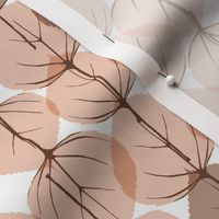 Cottonwood Leaves Botanical_12x18 - HD bisque peach and brush brown