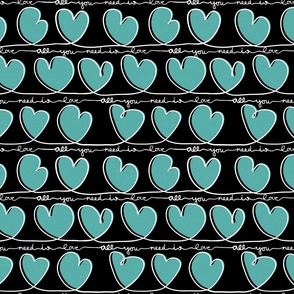 POP HEART VALENTINE (ALL YOU NEED IS LOVE) - TURQUOISE, WHITE AND BLACK