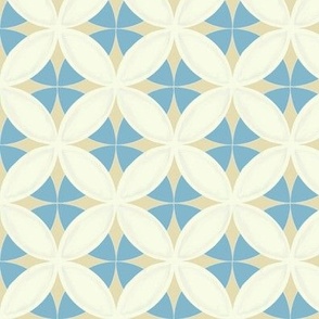 Cathedral Diamond Windows in Sky Blue and Beige