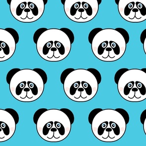 Blue Panda Fabric, Wallpaper and Home Decor | Spoonflower