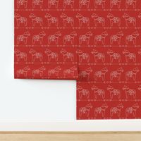 (XL) Hygge Dala Horse | Poppy Red  (Petal Signature Cotton Solid Coordinate)