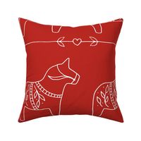(XL) Hygge Dala Horse | Poppy Red  (Petal Signature Cotton Solid Coordinate)