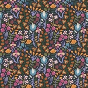 Spring Ditsy Floral in Retro Colors