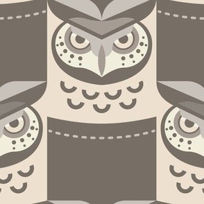 Owl in Pocket in Warm Neutral Color Palette