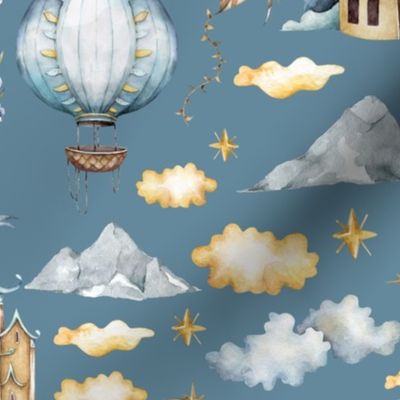 air balloon blue