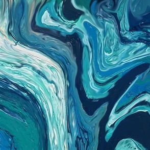 JUMBO twisted paint swirl - teal blue