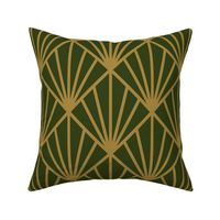 ART DECO FANS - MUSTARD ON SAGE