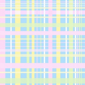 Y2K 90s plaid check blue pink green by Jac Slade