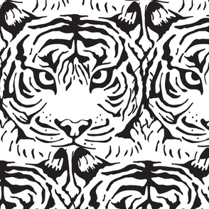 Tiger's Eye Wild Animal Wildlife African Big Cat Tiger Safari Zoo in Black and White - LARGE Scale - UnBlink Studio Jackie Tahara