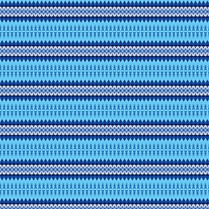 Geometric Stripes in Blues & White Small