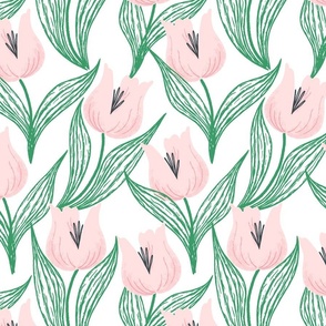 spring tulip/pink and green/jumbo 