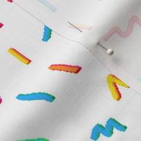 Pixelated colorful confetti with white backgroud