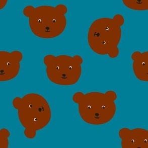 Cute  and simple bear seamless pattern . Childish  background in naive style