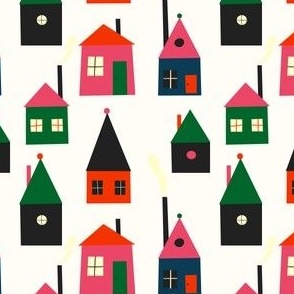 Childish  seamless pattern with colorful houses.Cute childish texture 