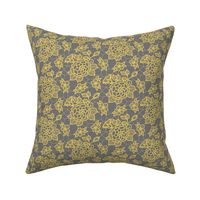 pale gold lace flower on medium gray