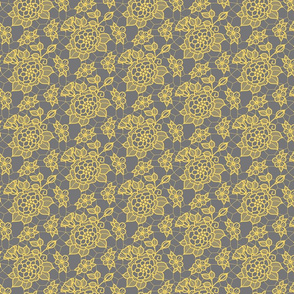 pale gold lace flower on medium gray