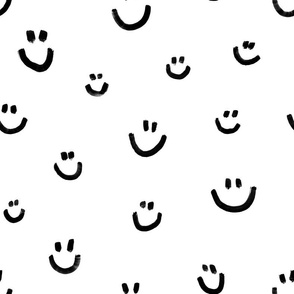 Happy Smiley – black white
