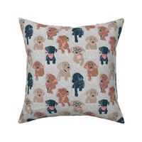 Small scale // Pure love Labrador pockets // beige background Labrador Retriever dog puppies