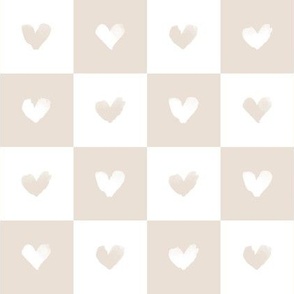 Checkerboard Heart – beige
