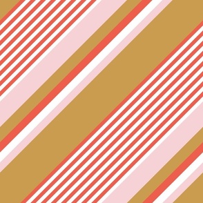 diagonal block stripes – rose red mustard