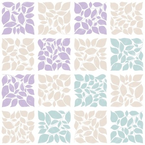 tiles leaves – lilac mint beige