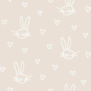 Easter Bunny with little Hearts – beige