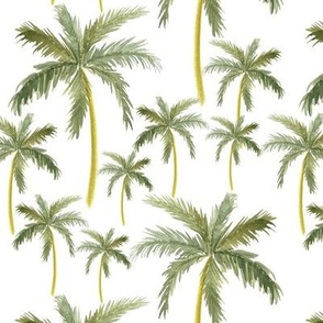 Watercolor Palm Trees, medium scale, large wallpaper