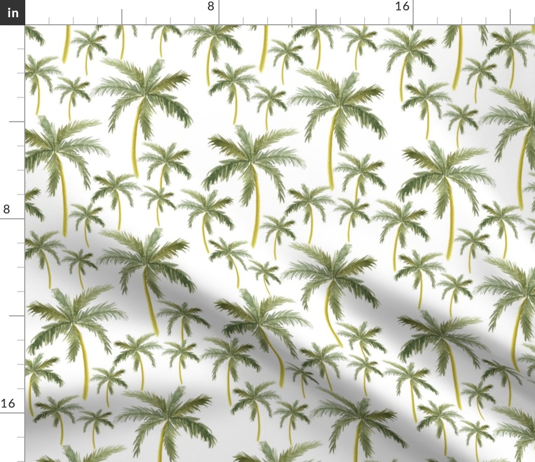 Watercolor Palm Trees, medium scale, large wallpaper