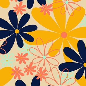 Bold colored flowers - xl