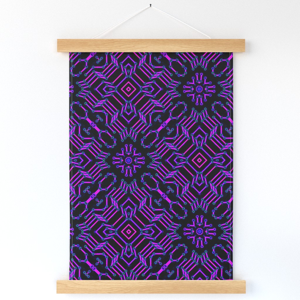 Neon Labyrinth-large scale Wall Hanging | Spoonflower