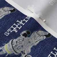  Space Travel |Space Ship Drawing on Denim Blue 